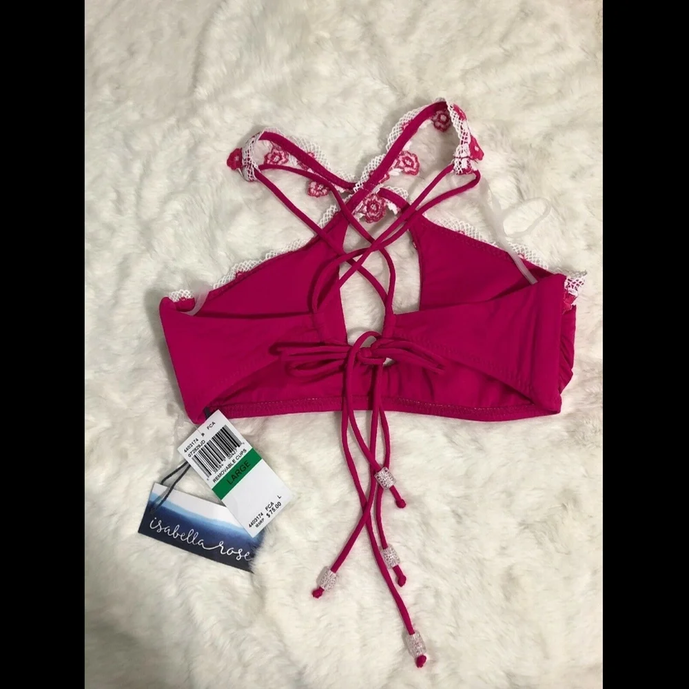 NWT Isabella Rose Trellis High‎ Neck Bikini Top